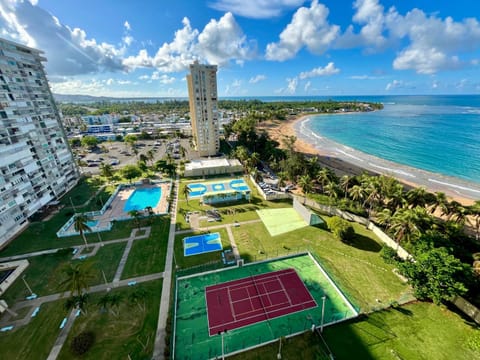 Day, Natural landscape, Beach, Tennis court, Pool view, Sea view, Swimming pool