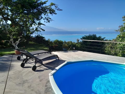 Pool view, Sea view, sunbed