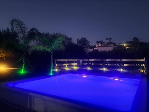 Night, Pool view, Swimming pool