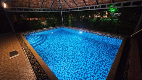 Night, Pool view, Swimming pool