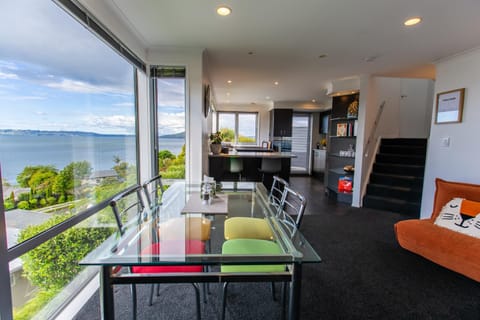 View (from property/room), Living room, Dining area, Lake view