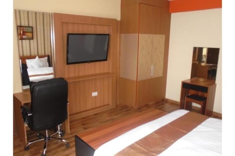 Bed, TV and multimedia, Seating area, Bedroom, wardrobe