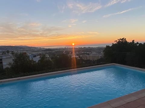 Pool view, Swimming pool, Sunset