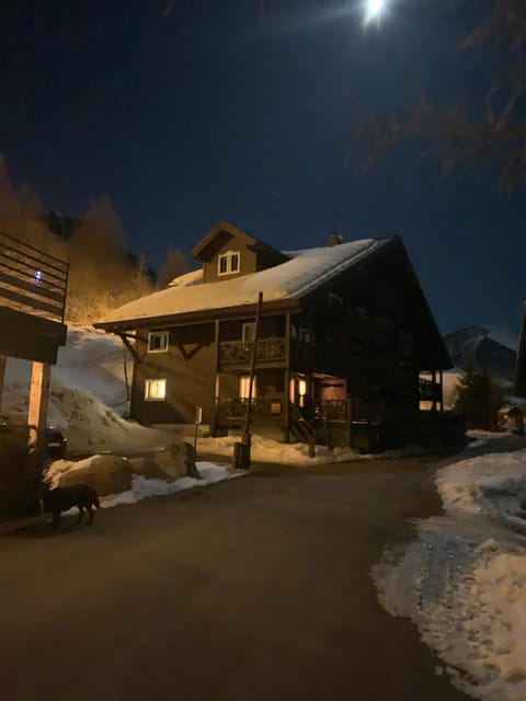 Property building, Night, Winter