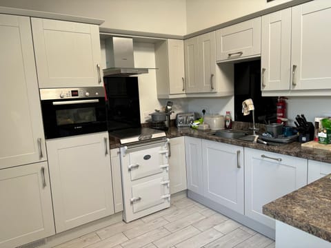 Kitchen or kitchenette, oven