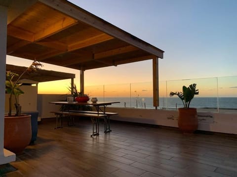 Patio, Natural landscape, Balcony/Terrace, Sea view, Sunset