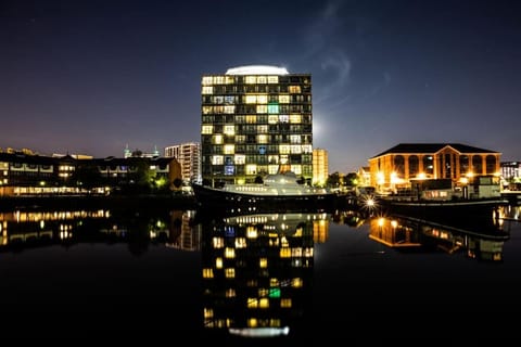 Property building, Night, Lake view, River view