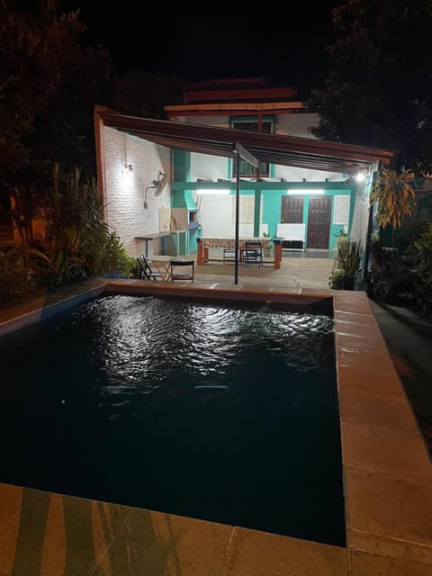 Night, Pool view, Swimming pool