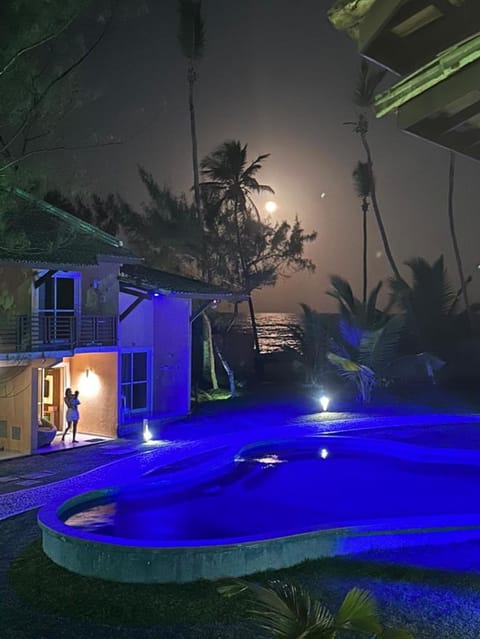 Night, Pool view, Swimming pool