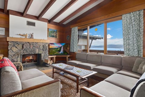 Living room, Seating area, Lake view