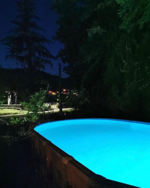 Night, Pool view, Swimming pool, Swimming pool