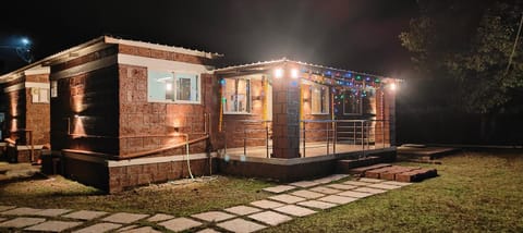 Property building, Night, Garden, Garden view