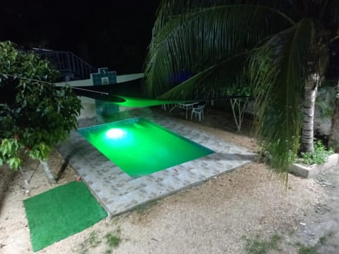 Night, Pool view, Swimming pool