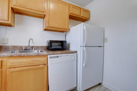 Kitchen or kitchenette, dishwasher, microwave, oven, stove, toaster