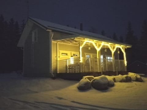 Property building, Night, Winter