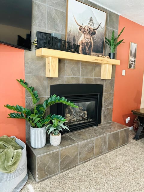 Living room, fireplace