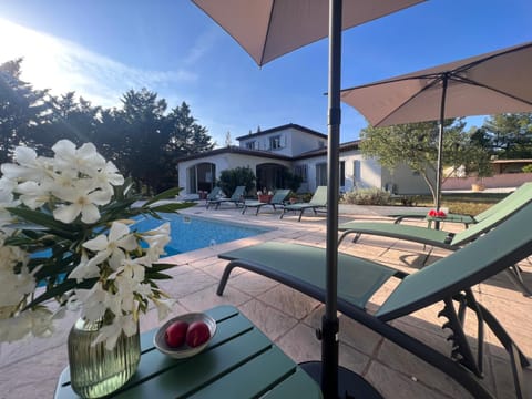 Patio, Pool view, Swimming pool, sunbed