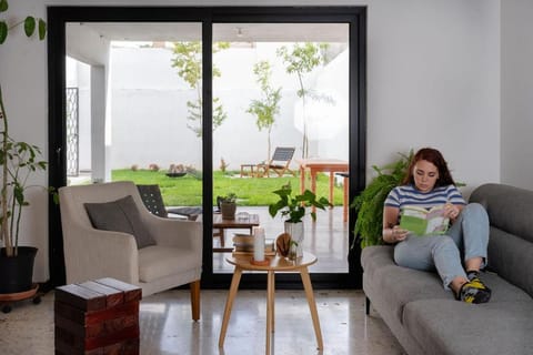 Patio, Living room, Seating area, Garden view