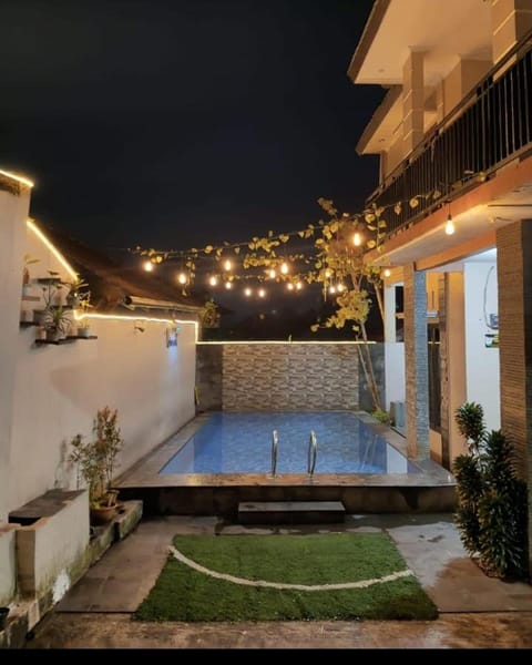 Property building, Night, Pool view, Swimming pool