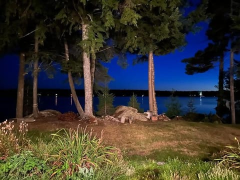 Night, Natural landscape, Lake view