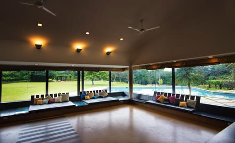 Living room, Garden view, Pool view