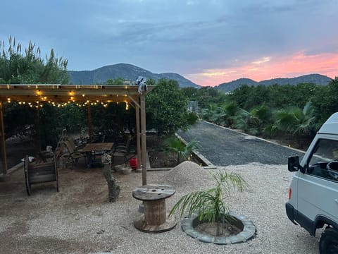 Patio, Natural landscape, Garden view, Mountain view, Sunset