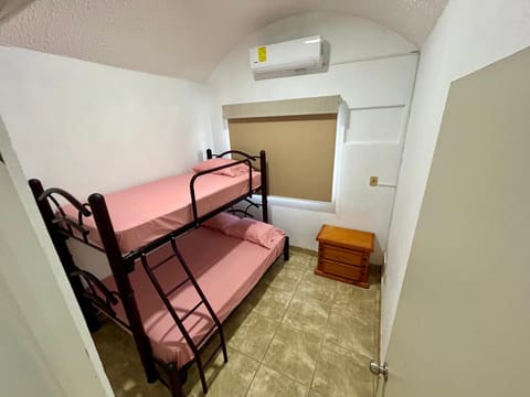 Photo of the whole room, Bedroom, bunk bed, air conditioner