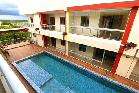 Property building, Patio, Day, View (from property/room), Balcony/Terrace, Pool view, Swimming pool