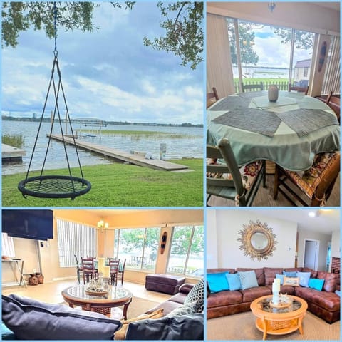 Patio, Communal lounge/ TV room, Natural landscape, Living room, Seating area, Dining area, Lake view, Lake view