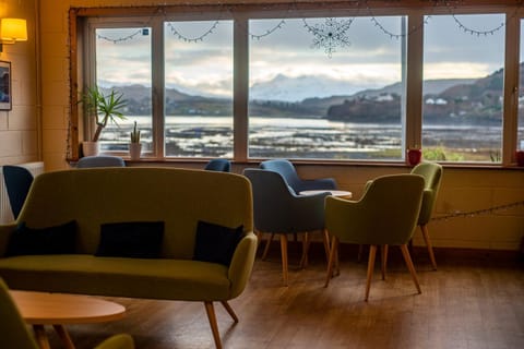 Natural landscape, Living room, Seating area, Lake view, Mountain view