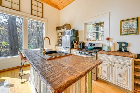 Deck and Fire Pit Mtn-View Cabin in Rabun Gap House in Mountain City