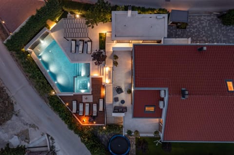 Property building, Day, Night, Bird's eye view, Pool view, Swimming pool, sunbed