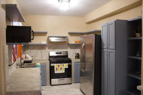 Kitchen or kitchenette, oven, stove