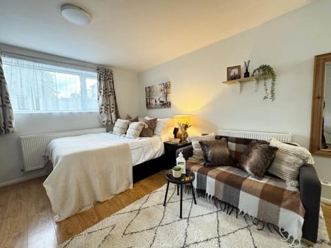 Bed, Living room, Photo of the whole room, Seating area, Bedroom