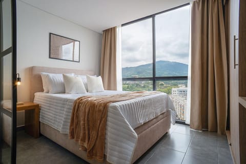 Bed, Mountain view