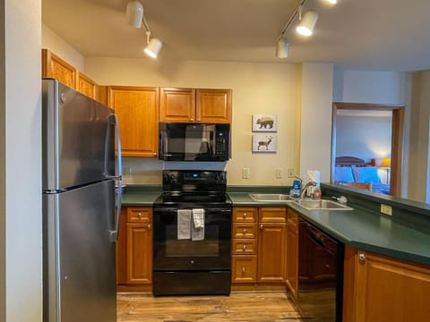 Kitchen or kitchenette, dishwasher, oven, stove, toaster