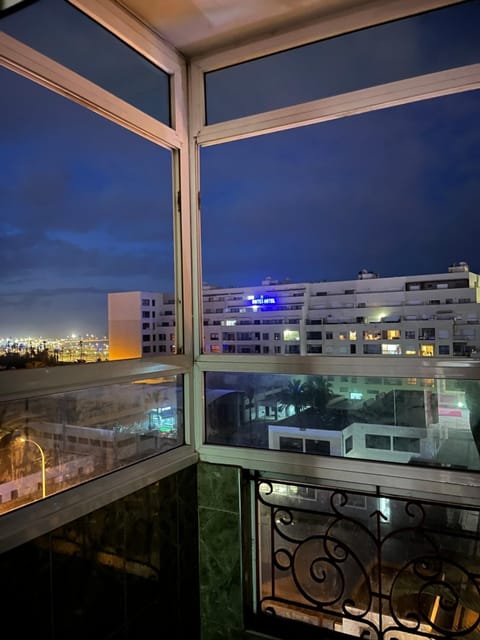 Property building, Night, View (from property/room), Balcony/Terrace, City view