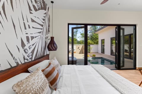 Bed, Bedroom, Pool view, Swimming pool