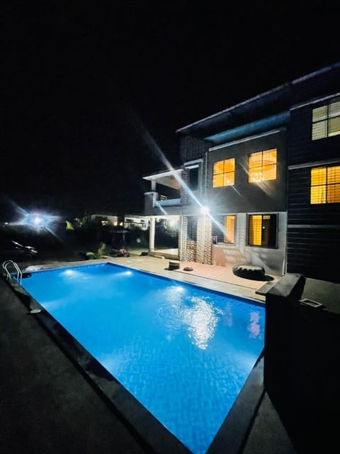 Night, Pool view, Swimming pool