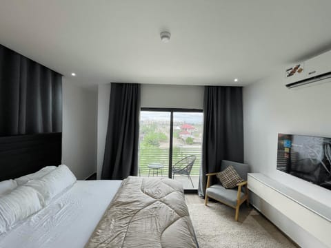 Bed, TV and multimedia, Photo of the whole room, Seating area, Evening entertainment, Bedroom, air conditioner