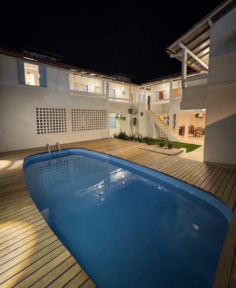 Property building, Night, Swimming pool