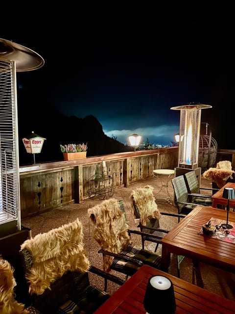 Night, View (from property/room), Balcony/Terrace, Mountain view