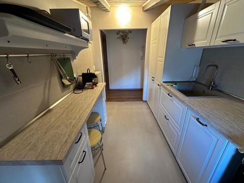 Kitchen or kitchenette, dishwasher, oven, stove