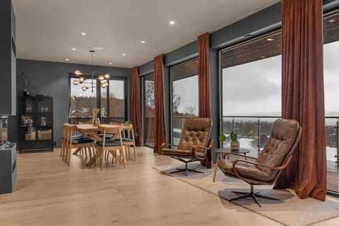 View (from property/room), Living room, Seating area, Dining area, Garden view, Mountain view, Sea view