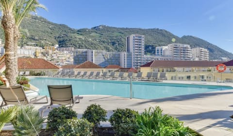 Nearby landmark, Day, Natural landscape, Mountain view, Pool view, Swimming pool, sunbed