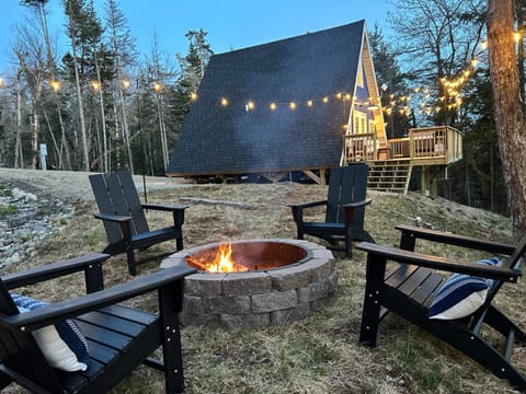 A-Frame with Hot Tub Firepit Oceanfront Pets House in Machiasport