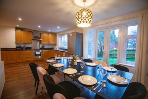 Dining area, oven, stove, kitchen