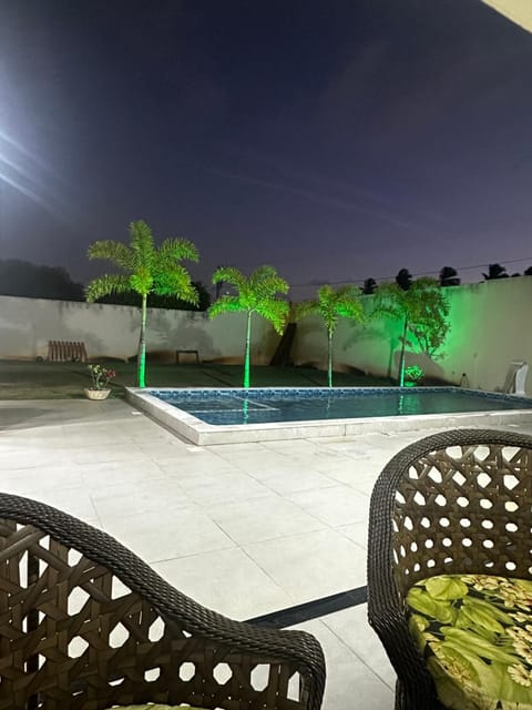 Night, Natural landscape, Pool view, Swimming pool, sunbed