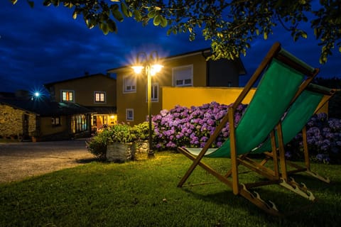 Property building, Facade/entrance, Night, Garden