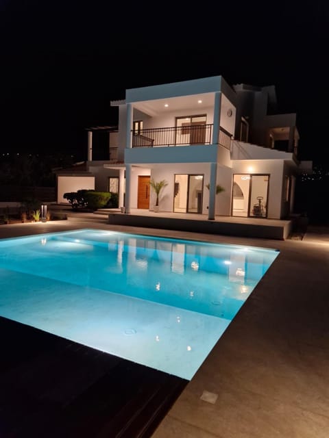 Night, Pool view, Swimming pool